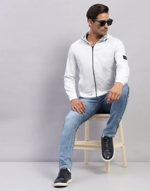 Men White Solid Hooded Full Sleeve Sweatshirt sold by Monte Carlo