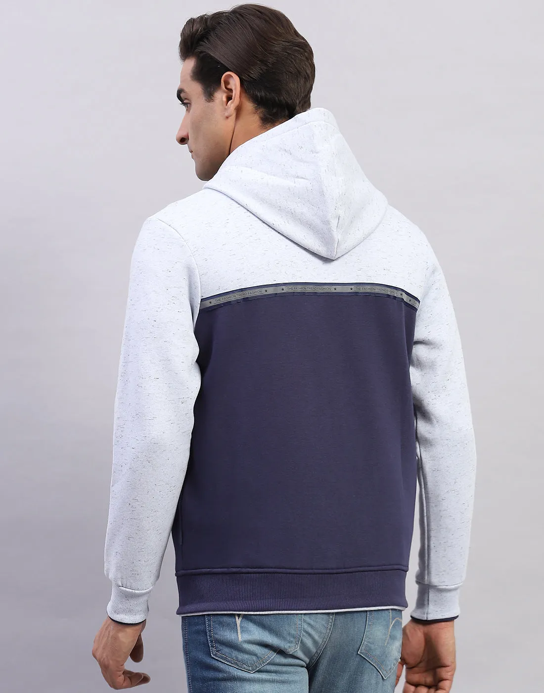 Men Blue Solid Hooded Full Sleeve Sweatshirt sold by Monte Carlo product image thumbnail 5