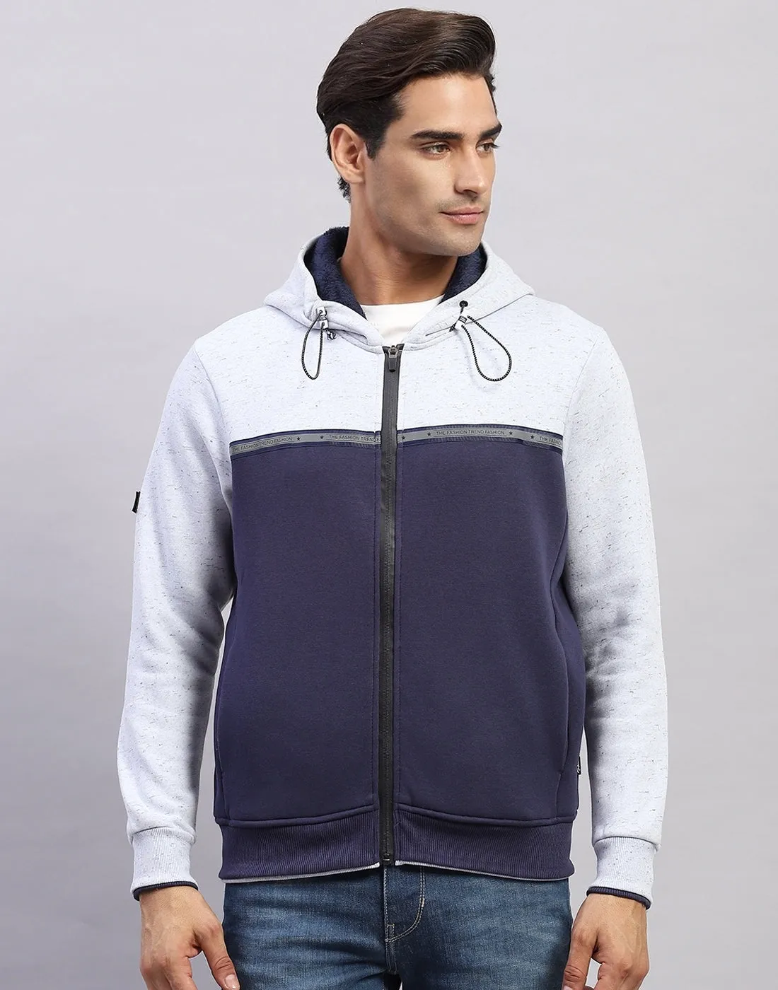 Men Blue Solid Hooded Full Sleeve Sweatshirt sold by Monte Carlo product image thumbnail 2