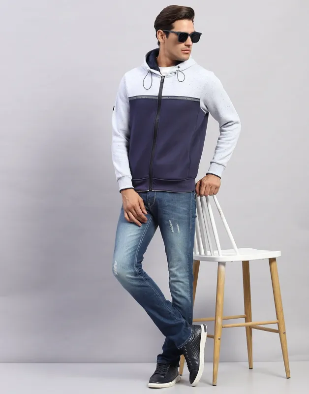 Men Blue Solid Hooded Full Sleeve Sweatshirt sold by Monte Carlo