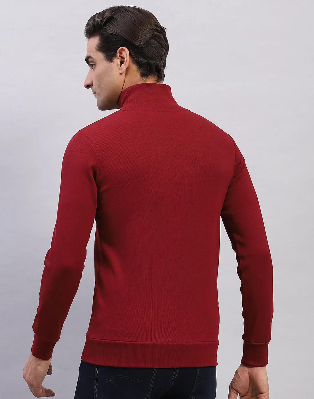 Men Maroon Printed High Neck Full Sleeve Winter T-Shirt sold by Monte Carlo product image thumbnail 5