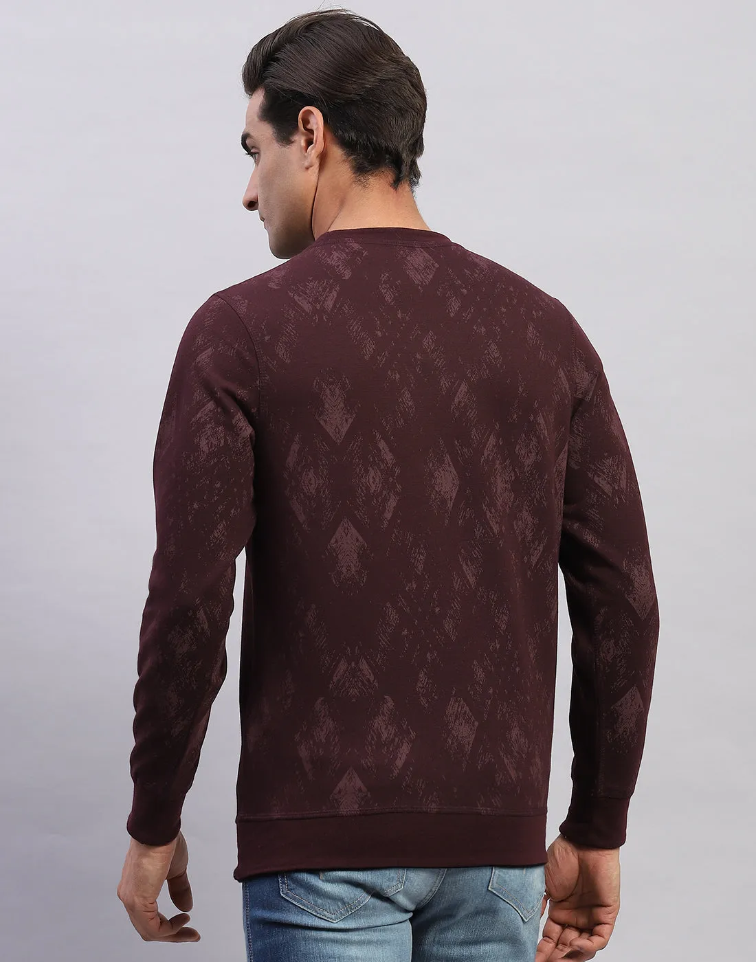Men Maroon Printed Round Neck Full Sleeve Winter T-Shirt sold by Monte Carlo product image thumbnail 5