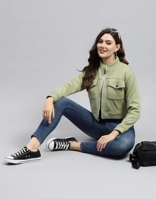 Rock.it Women Green Solid Turtle Neck Full Sleeve Sweatshirt sold by Monte Carlo