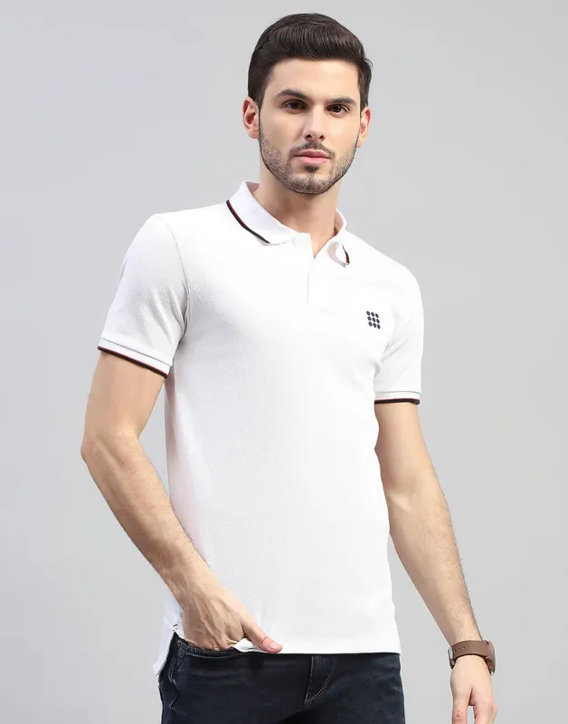 Rock.it Men White Solid Polo Collar Half Sleeve T-Shirt sold by Monte Carlo