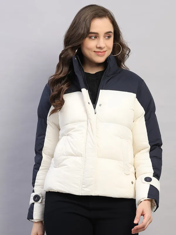 Women Navy Blue Solid Collar Full Sleeve Jacket sold by Monte Carlo