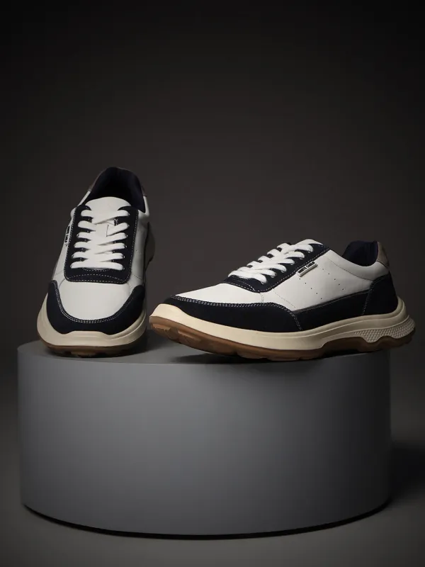 Monte Carlo White & Navy Blue Comfort Casual Sneakers for Men sold by Monte Carlo