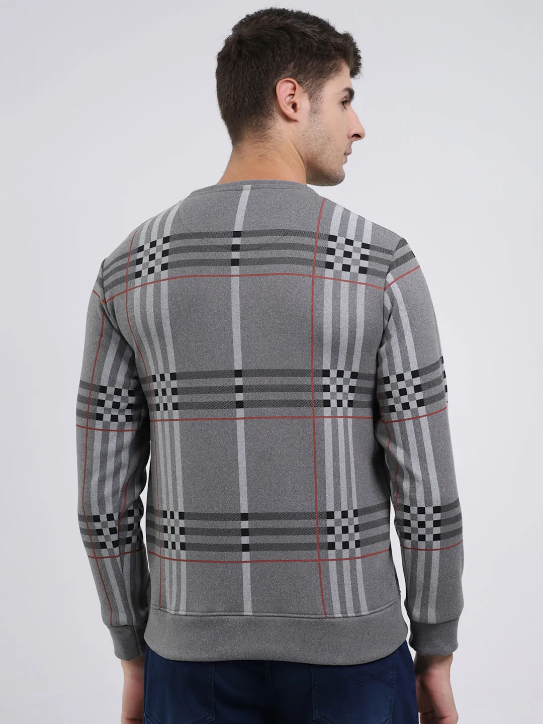 Men Charcoal Printed Round Neck Full Sleeve Sweatshirt sold by Monte Carlo product image thumbnail 5