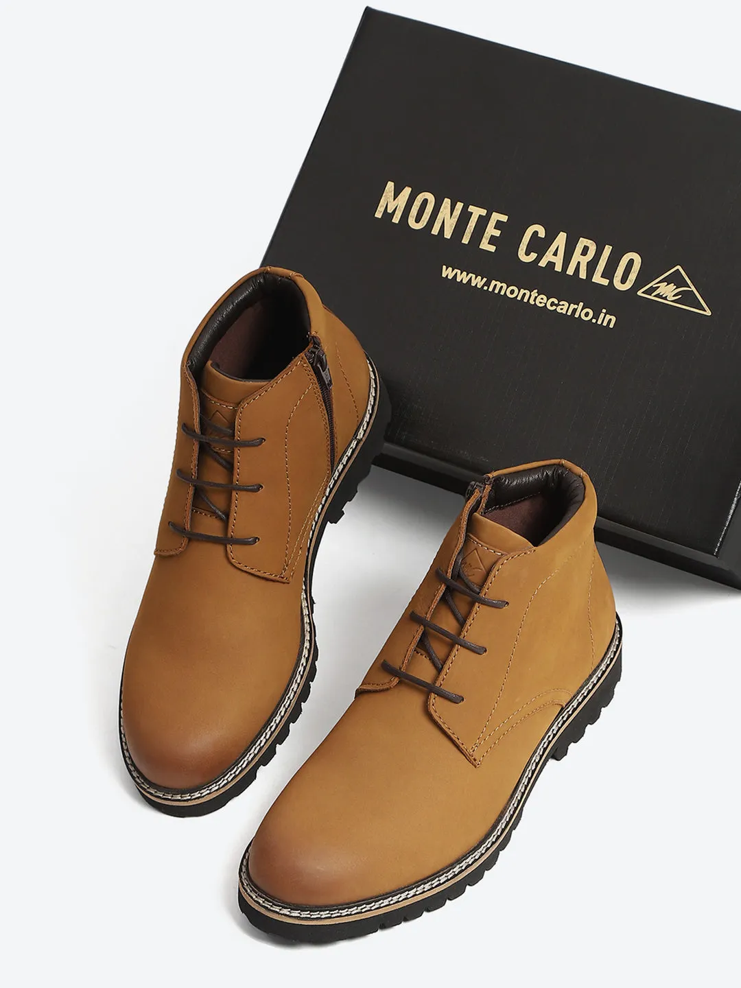 Monte Carlo Tan Casual Chukka Style Ankle Boots for Men sold by Monte Carlo product image thumbnail 2