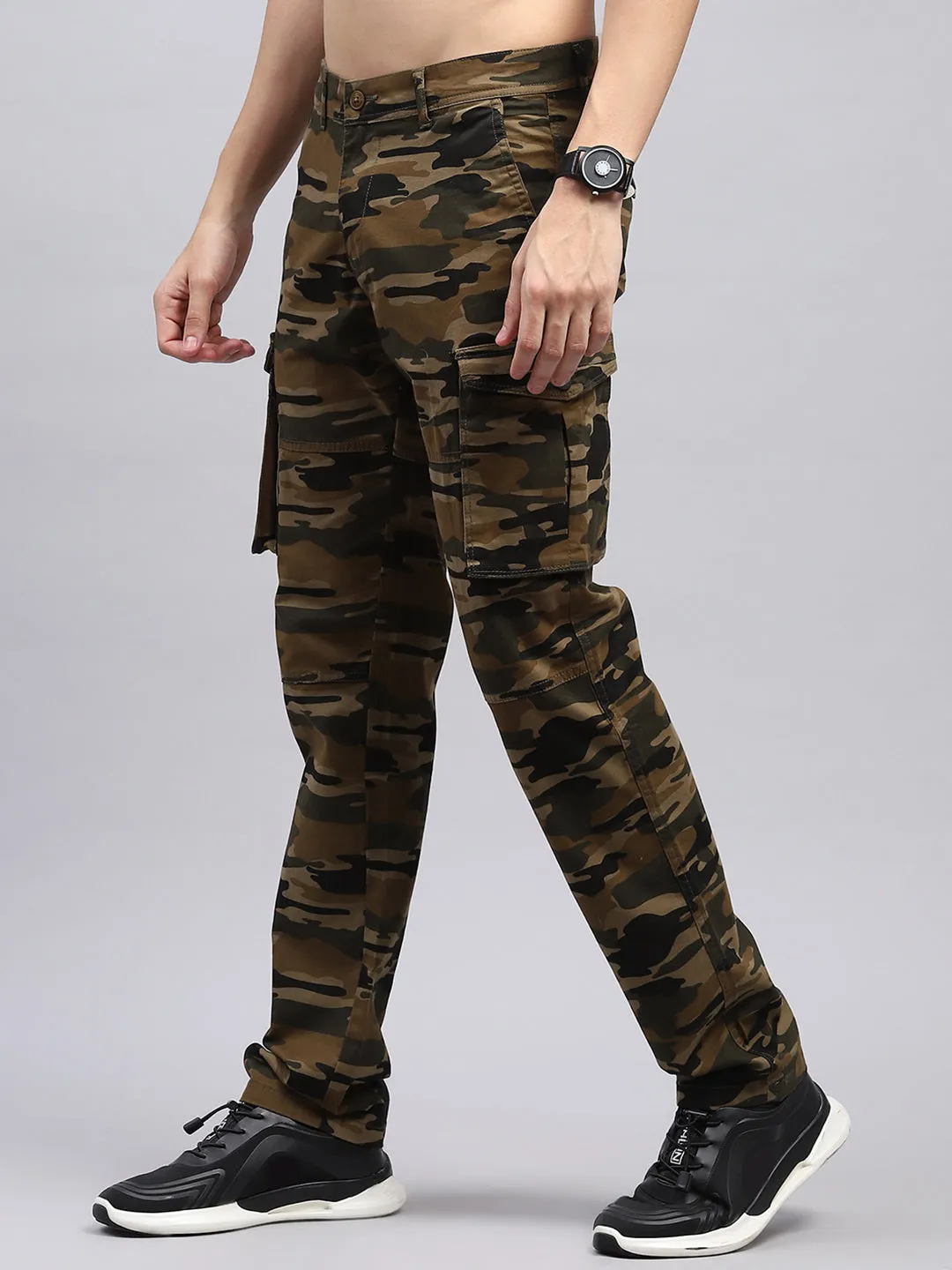 Men Khaki Printed Cargo Cargo sold by Monte Carlo product image thumbnail 3