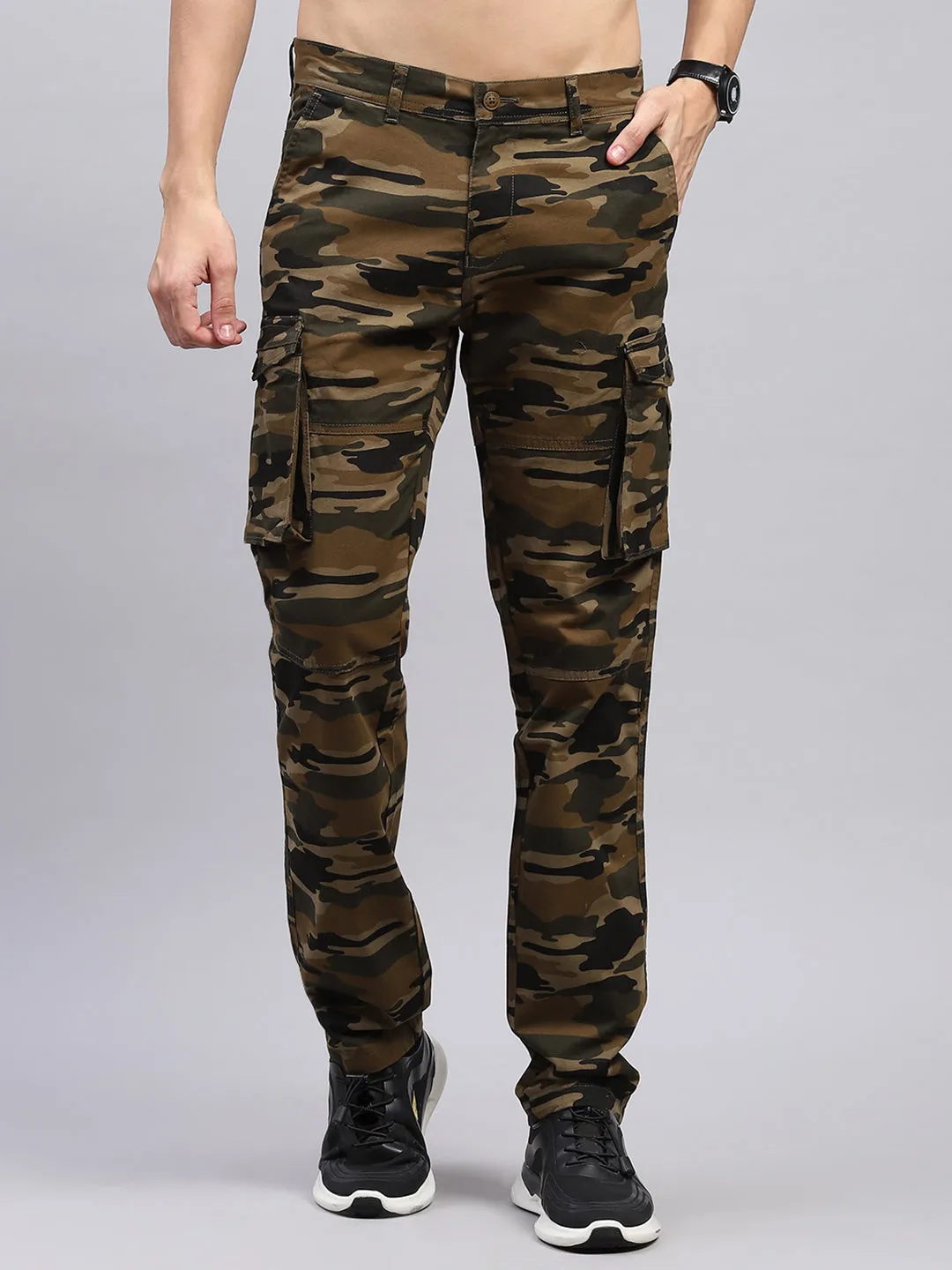 Men Khaki Printed Cargo Cargo sold by Monte Carlo
