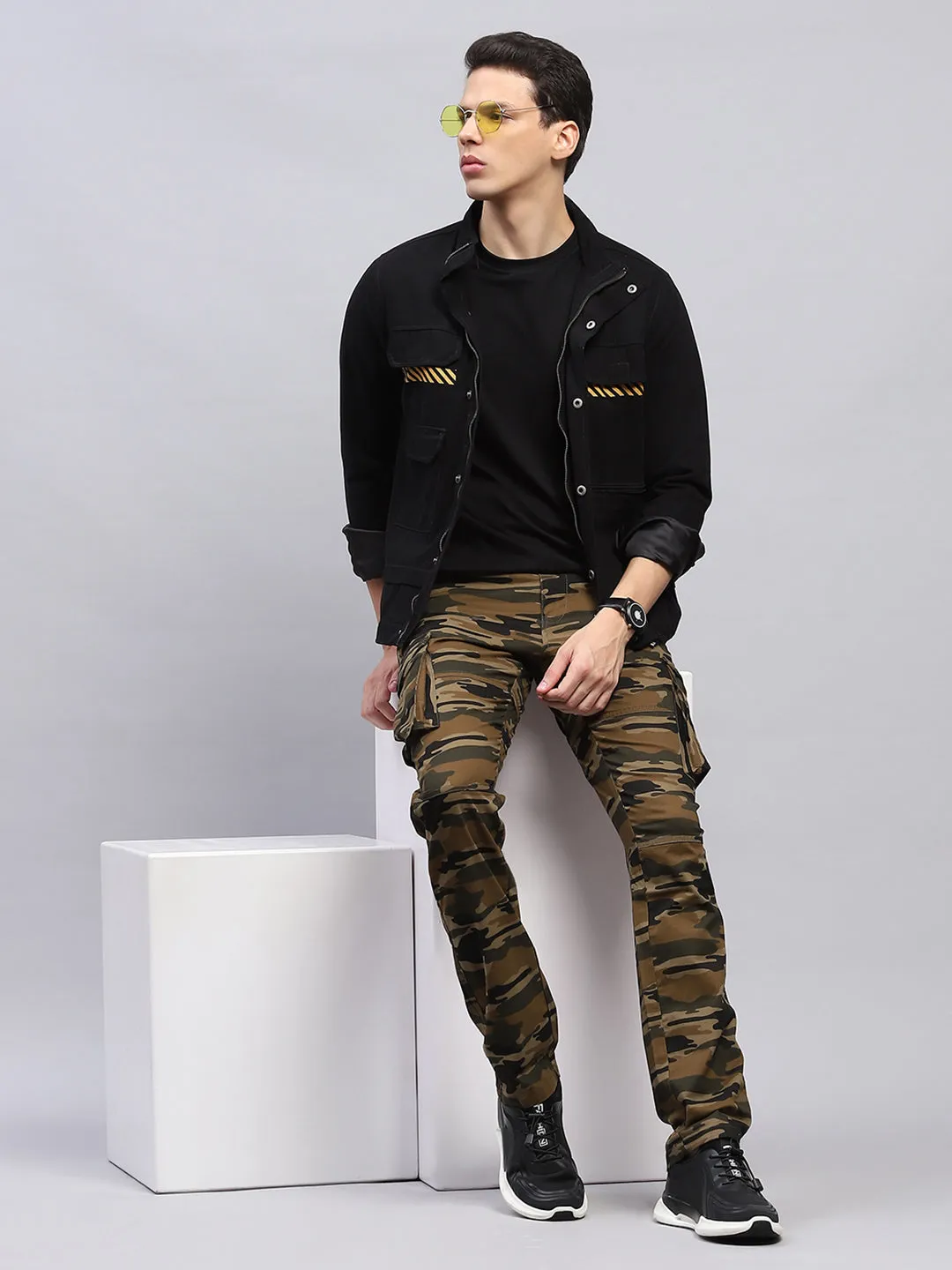 Men Khaki Printed Cargo Cargo sold by Monte Carlo product image thumbnail 2