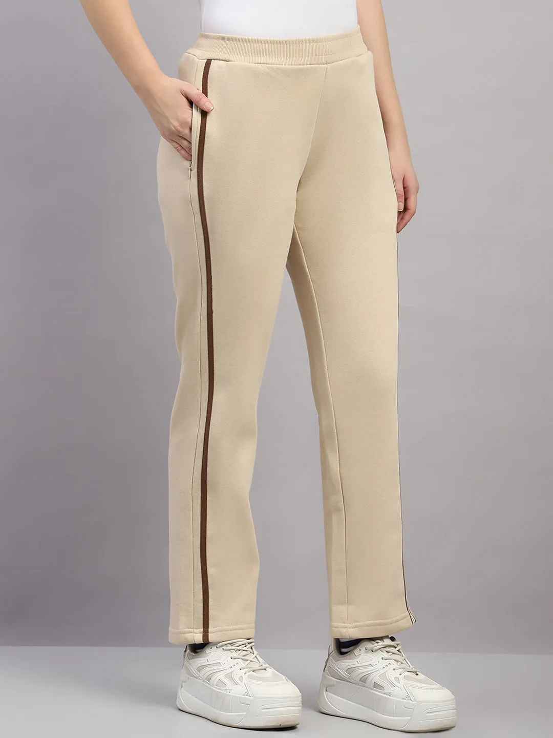 Women Beige Solid Regular Fit Winter Lower sold by Monte Carlo product image thumbnail 4
