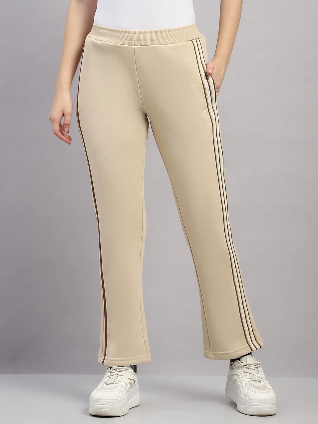 Women Beige Solid Regular Fit Winter Lower sold by Monte Carlo