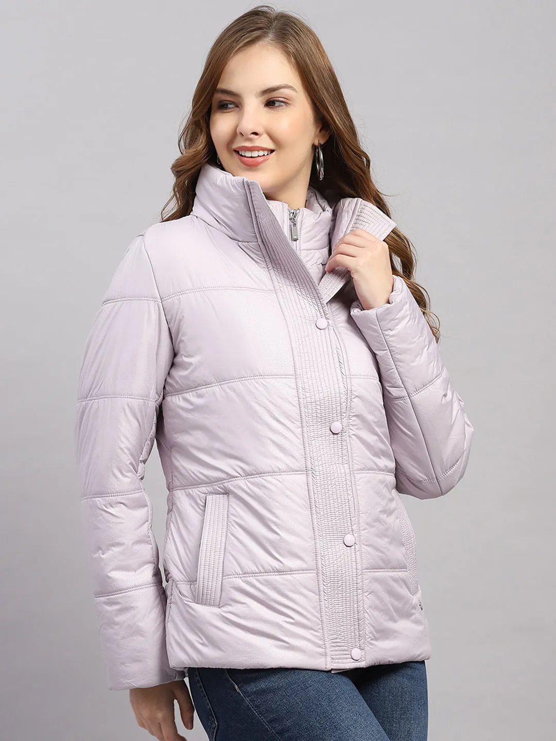 Women Purple Printed Collar Full Sleeve Jacket sold by Monte Carlo product image thumbnail 4