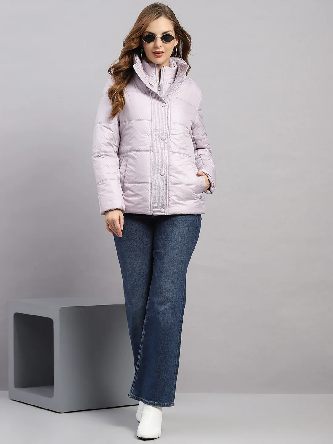 Women Purple Printed Collar Full Sleeve Jacket sold by Monte Carlo product image thumbnail 2