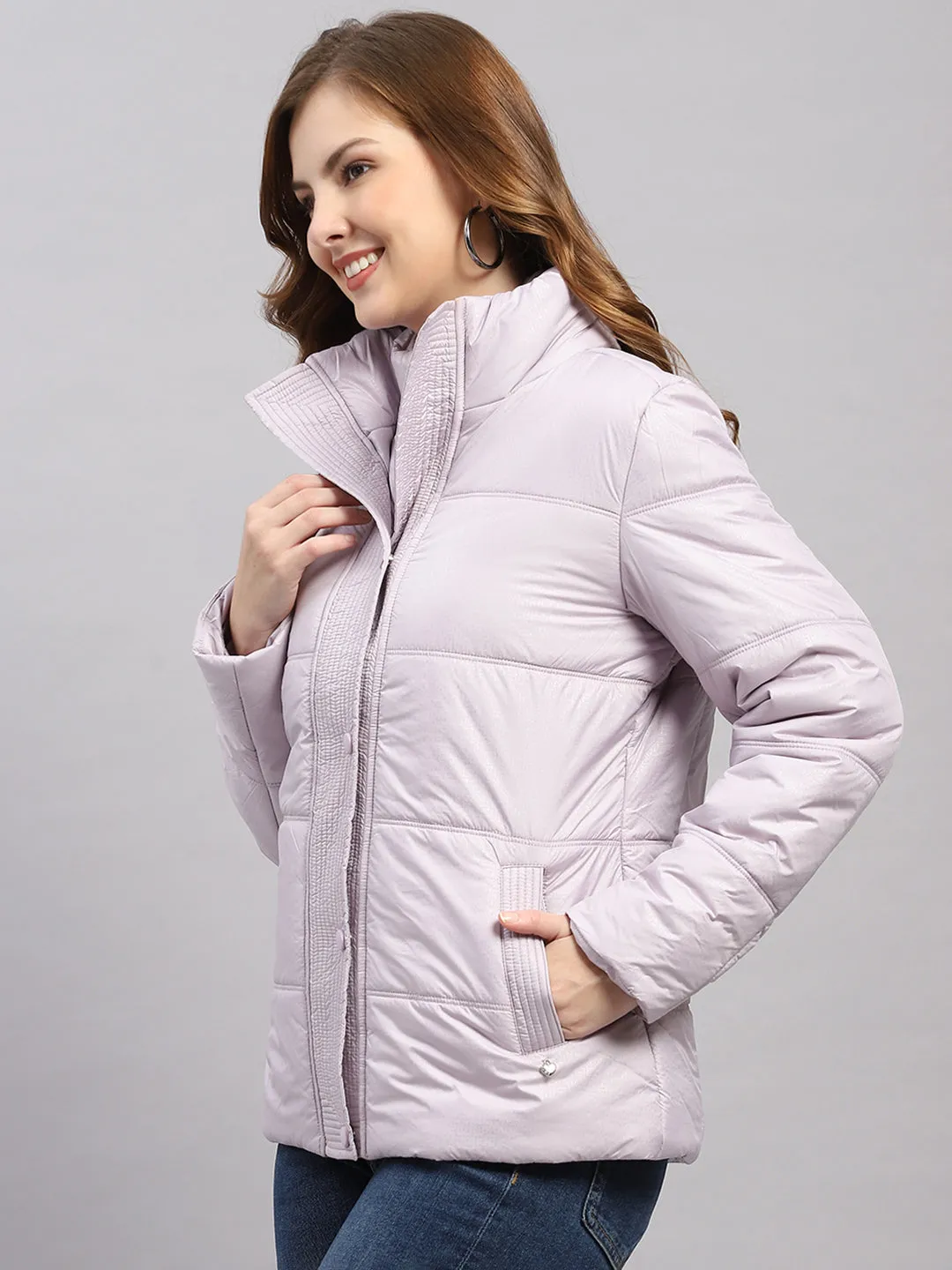 Women Purple Printed Collar Full Sleeve Jacket sold by Monte Carlo product image thumbnail 3