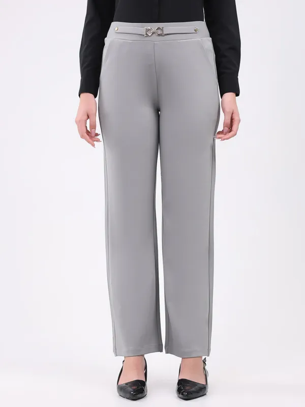 Women Grey Solid Regular Fit Jegging sold by Monte Carlo