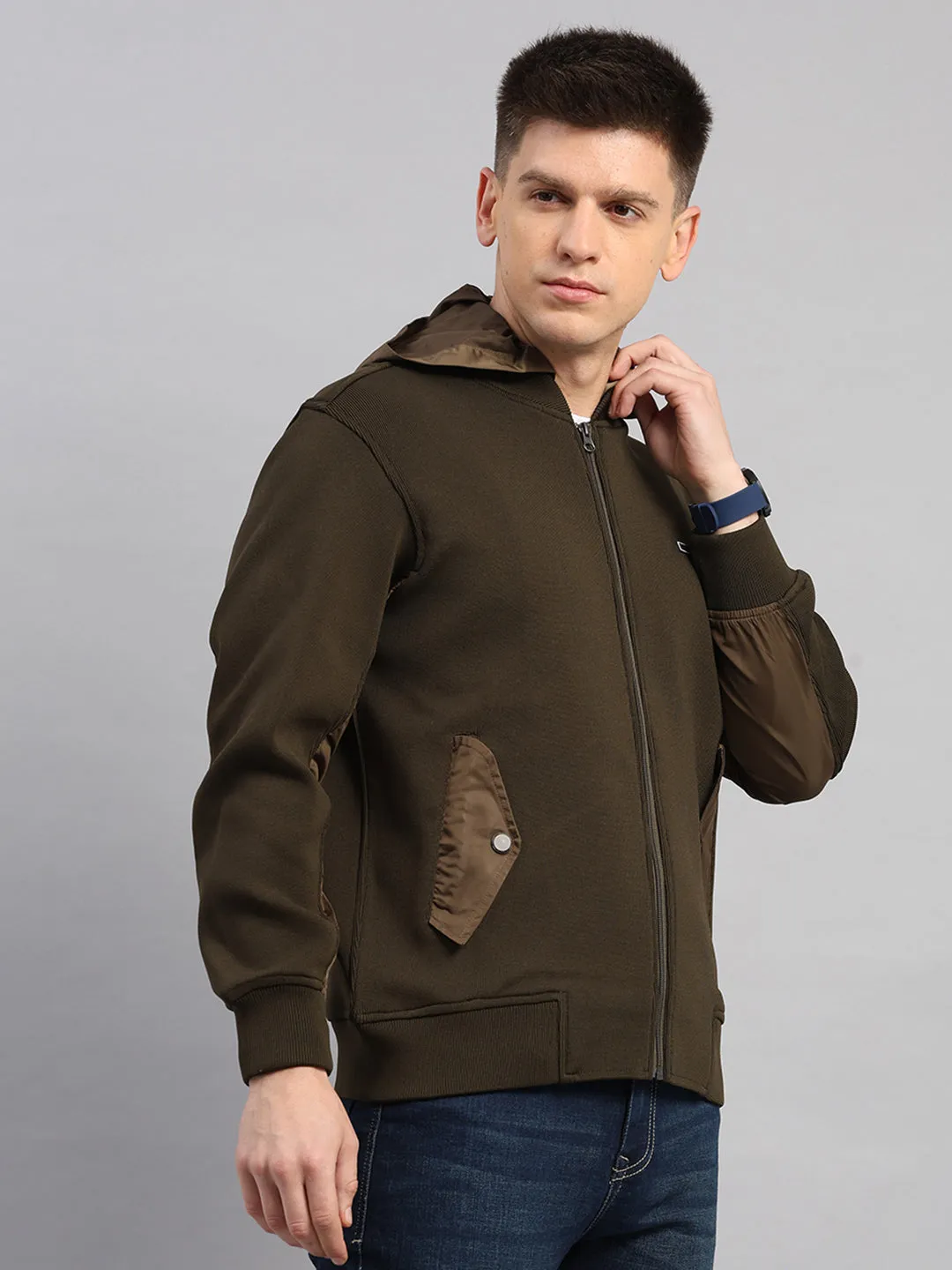 Men Green Solid Round Neck Full Sleeve Pullover sold by Monte Carlo product image thumbnail 4