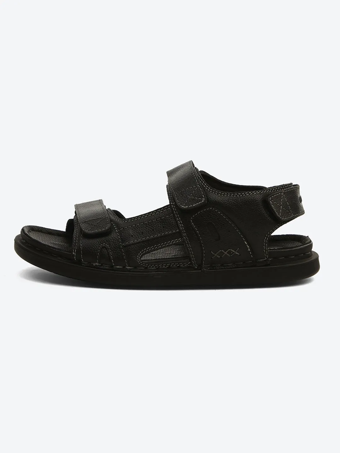 Monte Carlo Black Velcro Adjustable Sporty Look I Daily Use Walking & Outdoor I Casual Floater Sandals for Men sold by Monte Carlo product image thumbnail 3