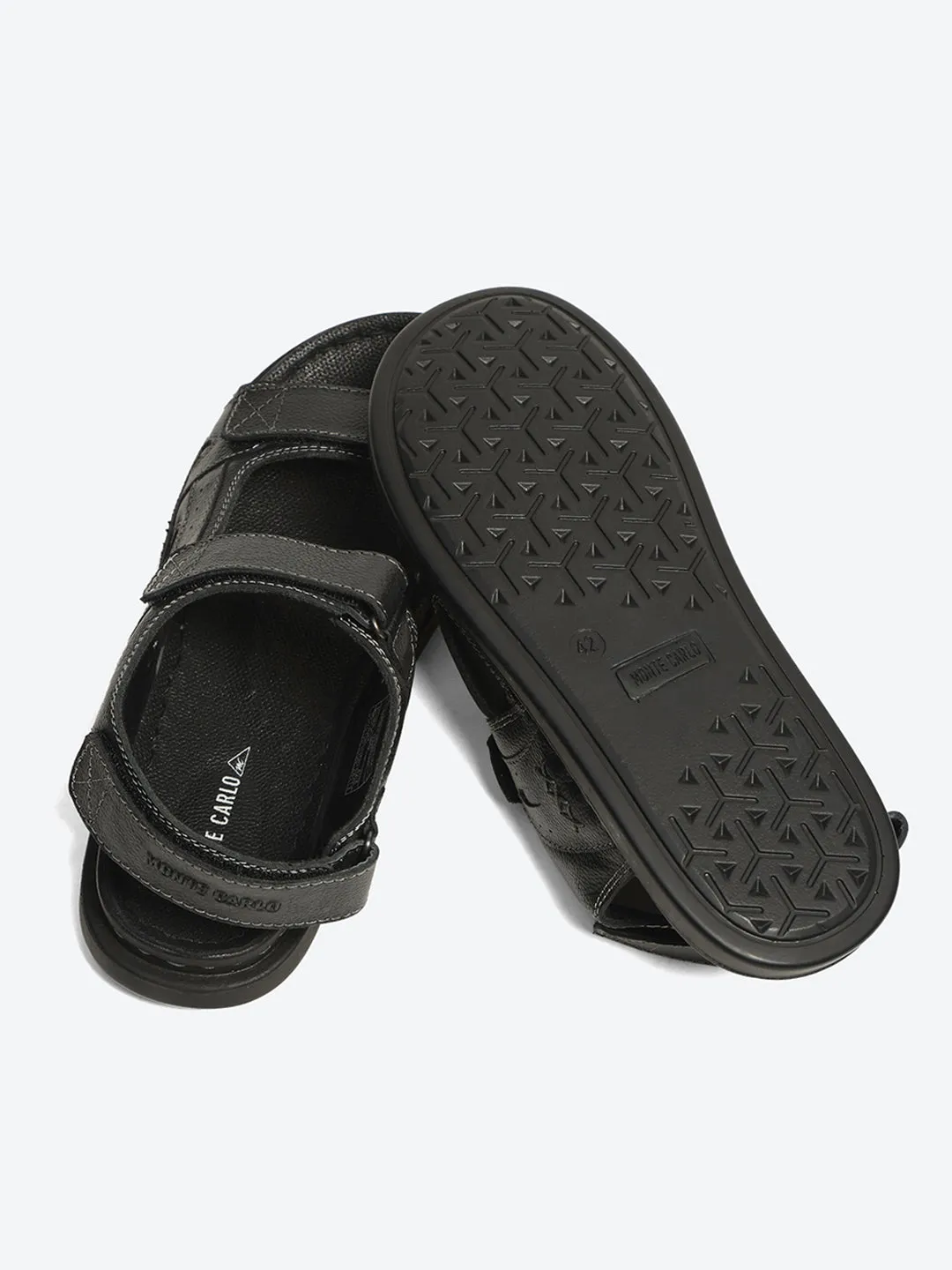 Monte Carlo Black Velcro Adjustable Sporty Look I Daily Use Walking & Outdoor I Casual Floater Sandals for Men sold by Monte Carlo product image thumbnail 5