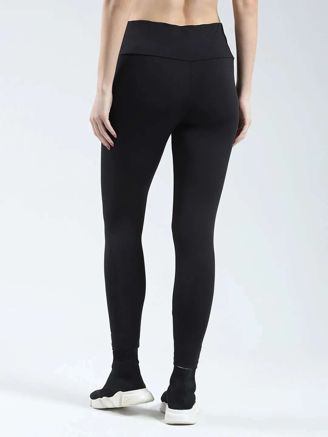 Rock.it Women Black Solid Regular Fit Legging sold by Monte Carlo product image thumbnail 5