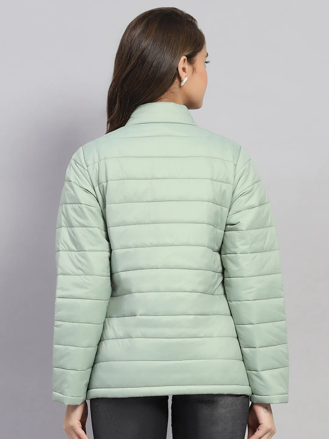 Rock.it Women Green Solid Mock Neck Full Sleeve Jacket sold by Monte Carlo product image thumbnail 5