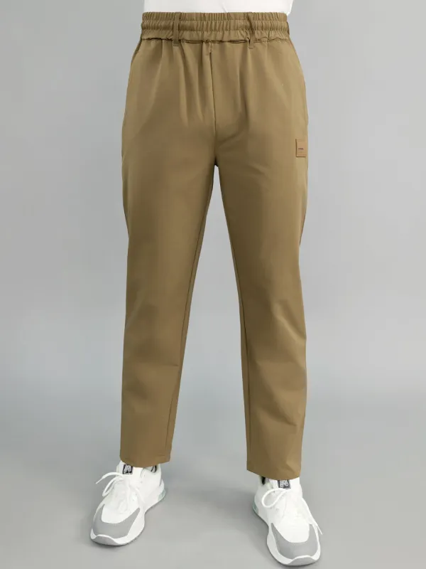 Men Khaki Solid Regular Fit Lower sold by Monte Carlo