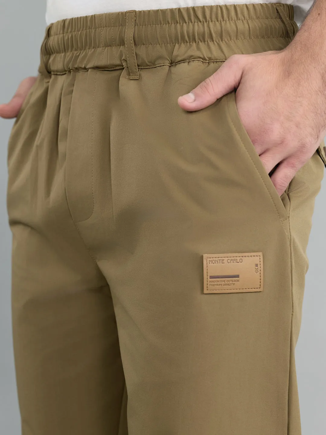 Men Khaki Solid Regular Fit Lower sold by Monte Carlo product image thumbnail 5