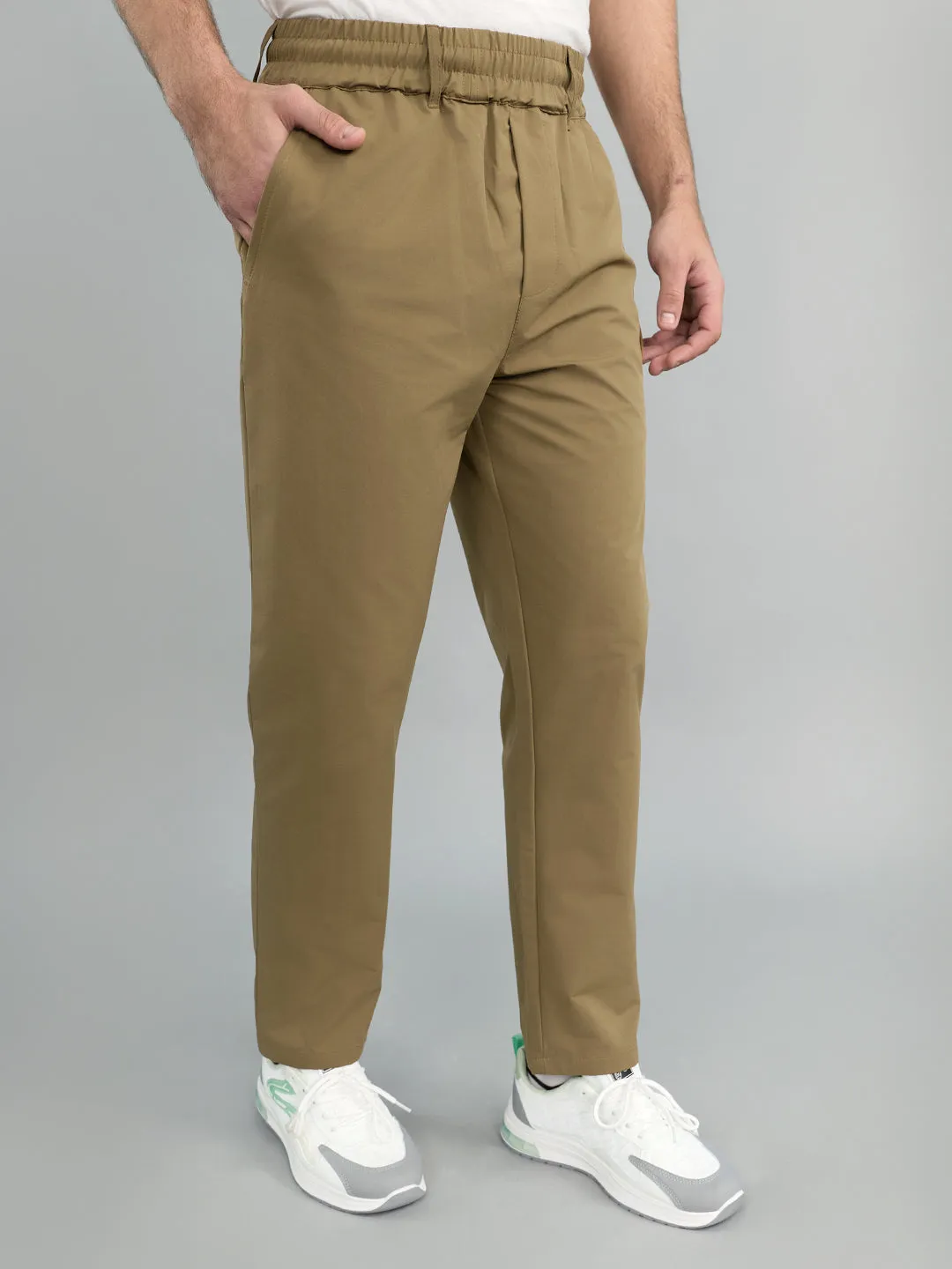 Men Khaki Solid Regular Fit Lower sold by Monte Carlo product image thumbnail 2