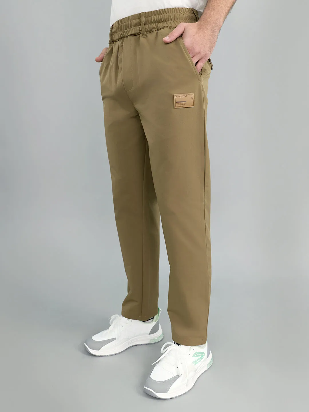 Men Khaki Solid Regular Fit Lower sold by Monte Carlo product image thumbnail 3