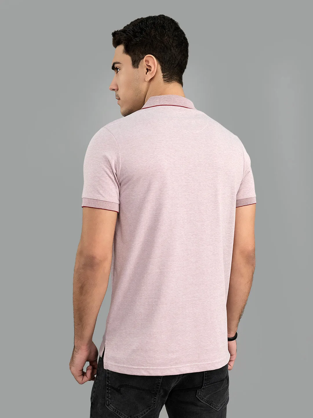 Men Maroon Solid Collar Half Sleeve T-Shirt sold by Monte Carlo product image thumbnail 4