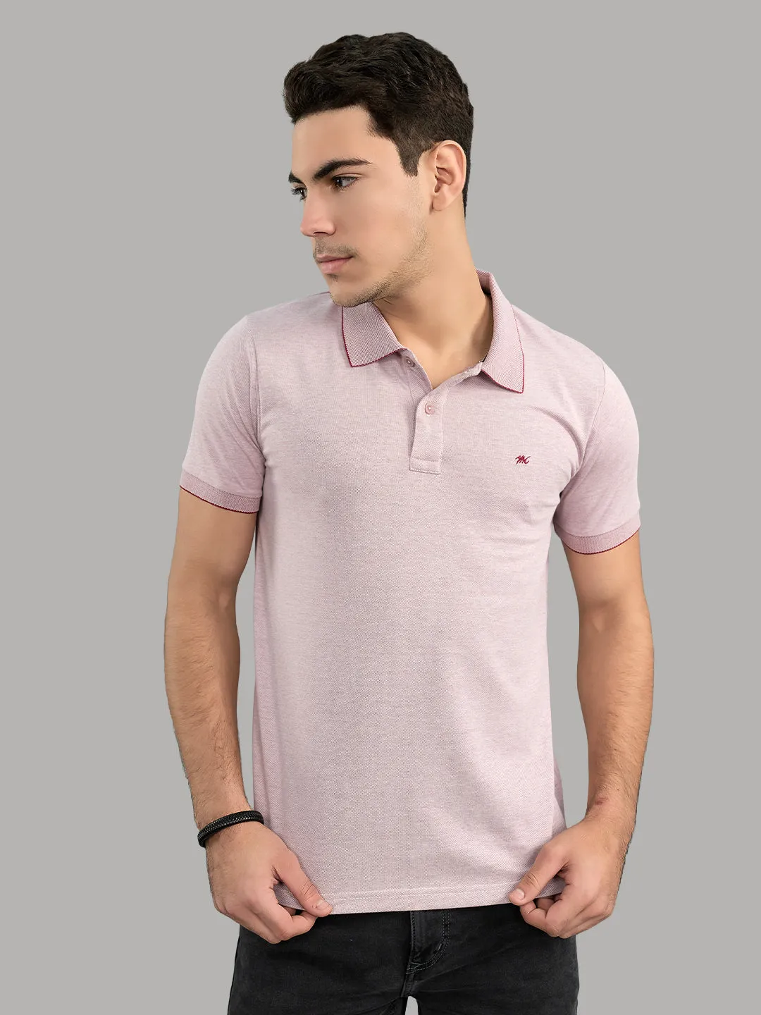 Men Maroon Solid Collar Half Sleeve T-Shirt sold by Monte Carlo