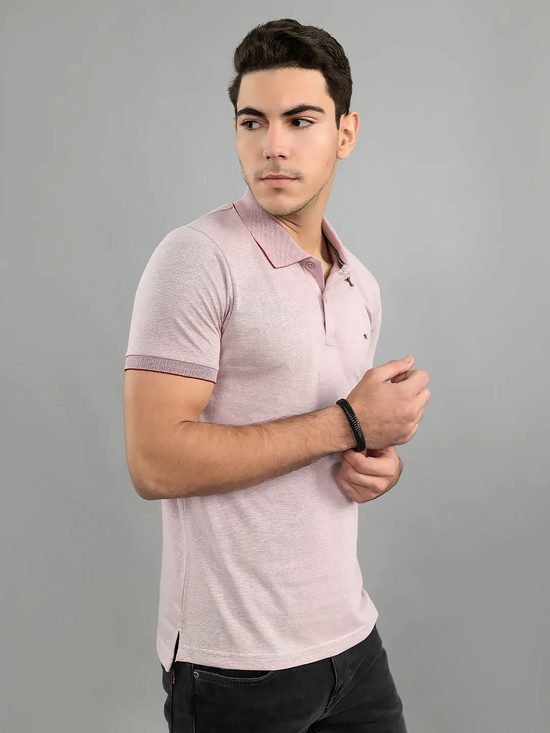 Men Maroon Solid Collar Half Sleeve T-Shirt sold by Monte Carlo product image thumbnail 2