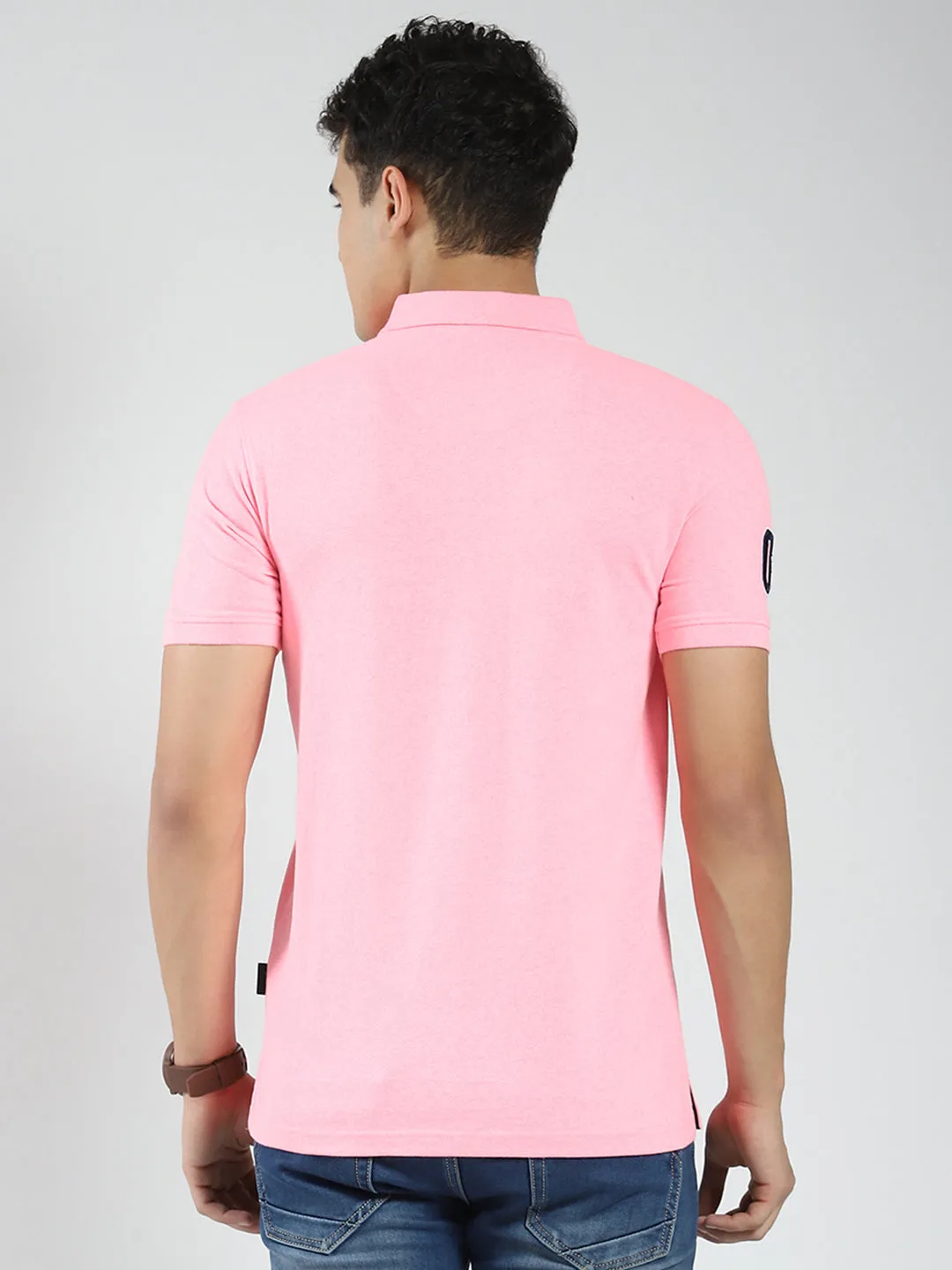 Rock.it Men Pink Solid Collar Half Sleeve T-Shirt sold by Monte Carlo product image thumbnail 5