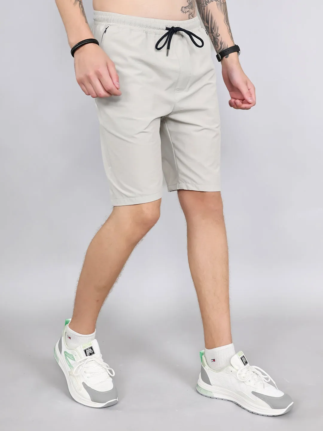 Men Grey Solid Regular Fit Shorts sold by Monte Carlo product image thumbnail 3