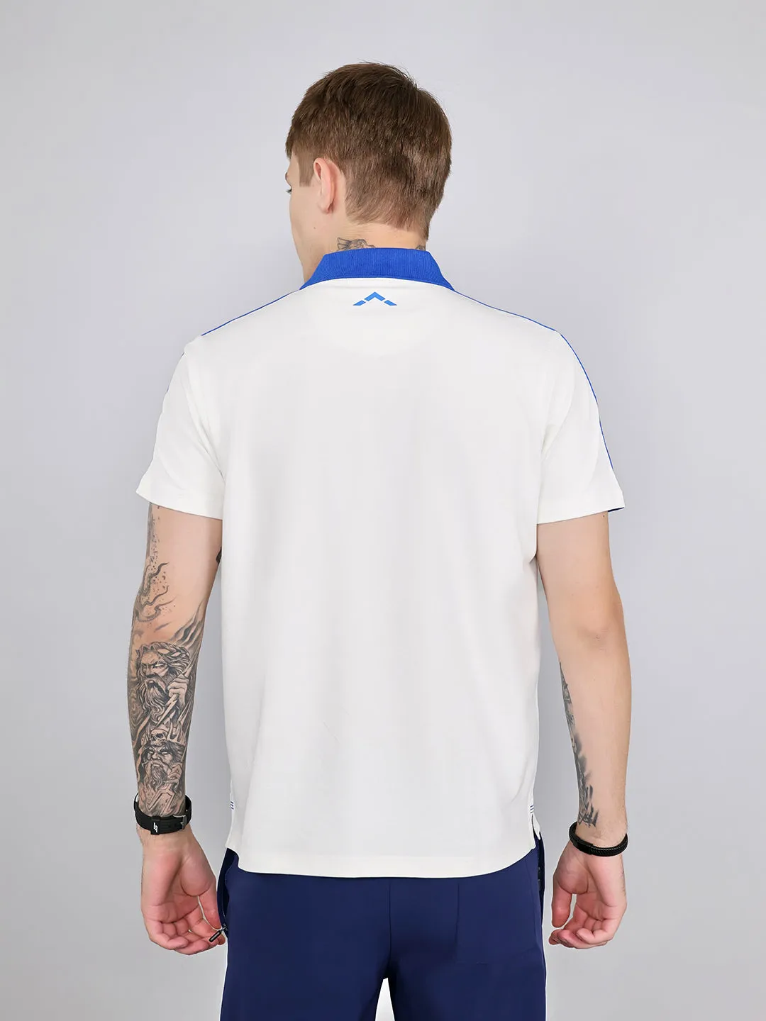 Rock.it Men White Solid Collar Half Sleeve T-Shirt sold by Monte Carlo product image thumbnail 4