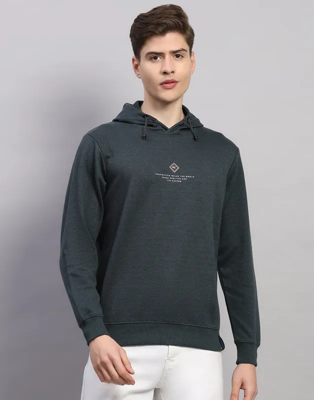 Men Green Printed Round Neck Full Sleeve Winter T-Shirt made by Monte Carlo