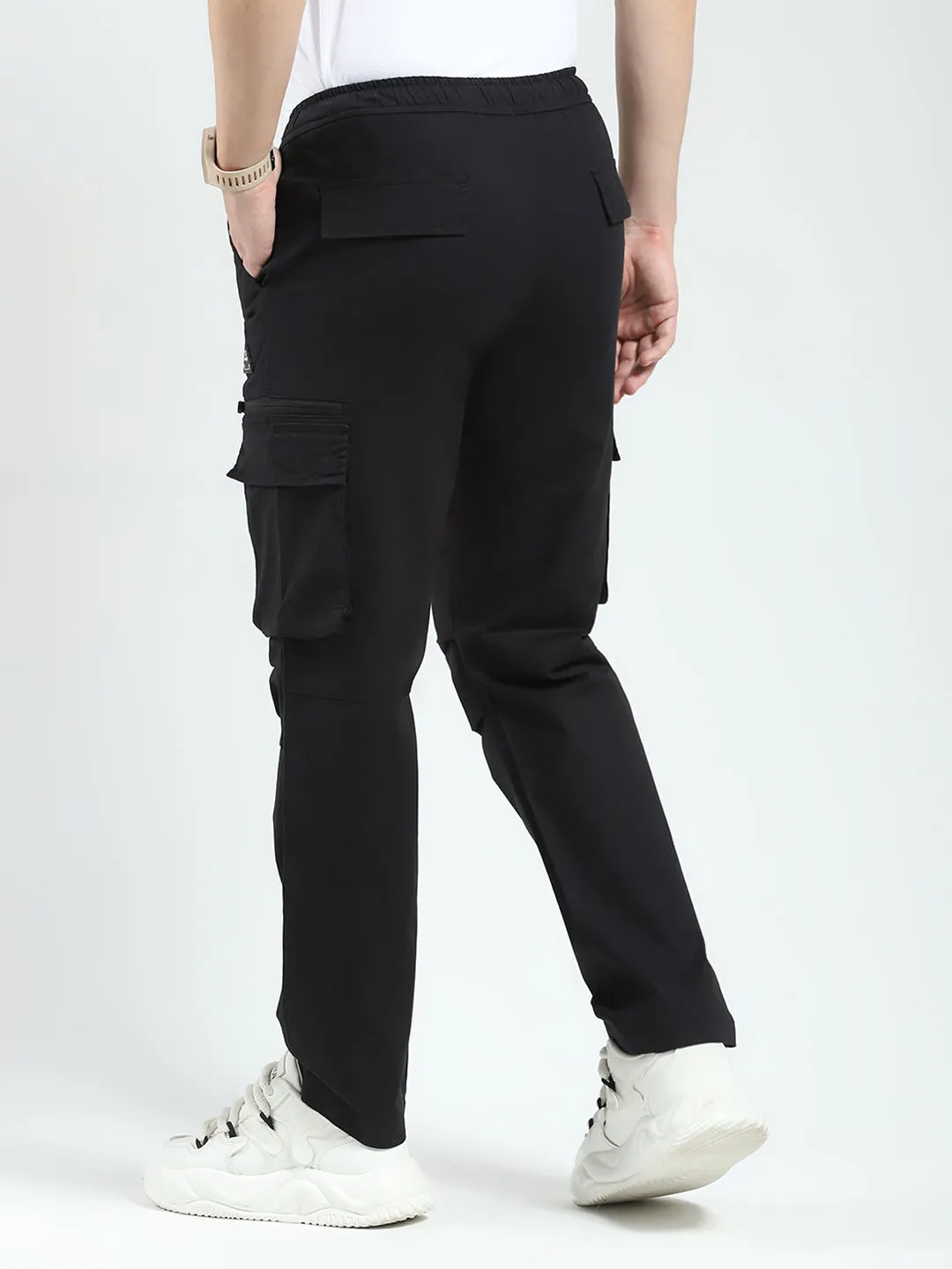 Rock.it Men Black Solid Regular Fit Cargo sold by Monte Carlo product image thumbnail 5