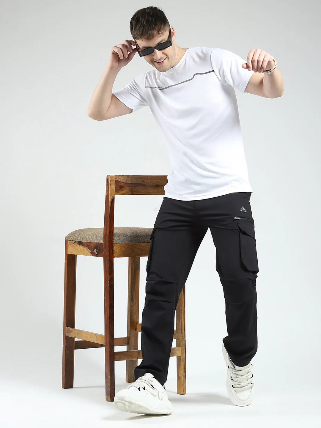 Rock.it Men Black Solid Regular Fit Cargo sold by Monte Carlo product image thumbnail 2