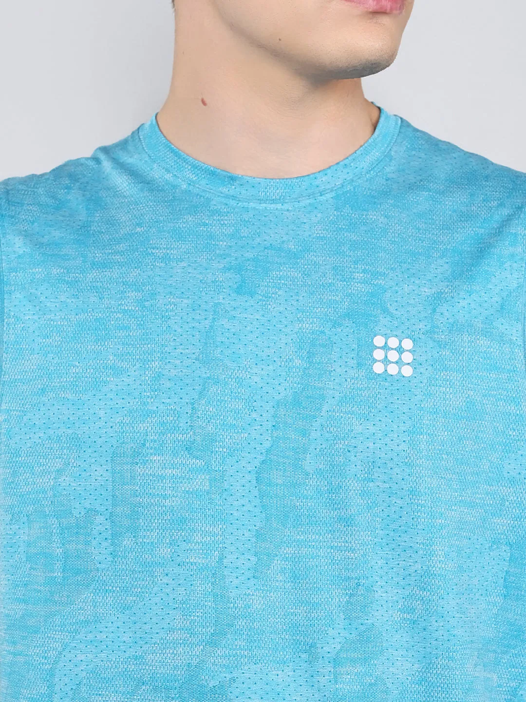 Rock.it Men Blue Jacquard Round Neck Sleeveless T-Shirt sold by Monte Carlo product image thumbnail 5