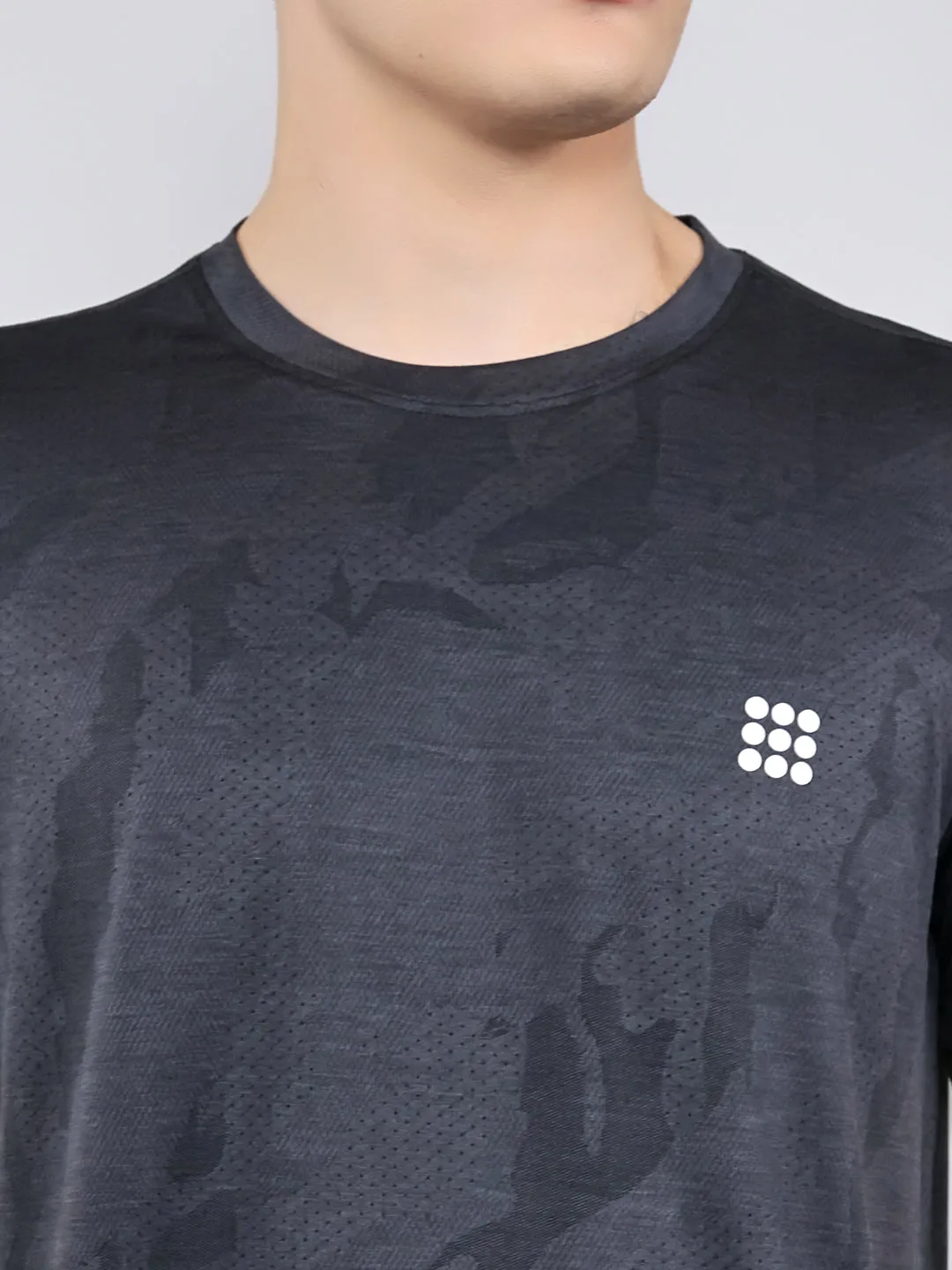 Rock.it Men Charcoal Solid Round Neck Half Sleeve T-Shirt sold by Monte Carlo product image thumbnail 5