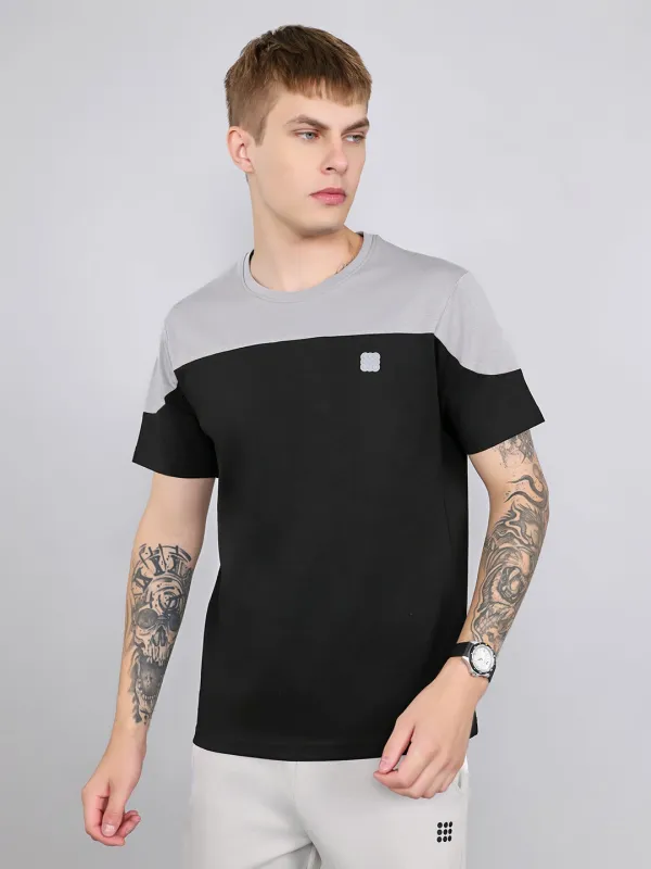 Rock.it Men Grey Solid Round Neck Half Sleeve T-Shirt made by Monte Carlo