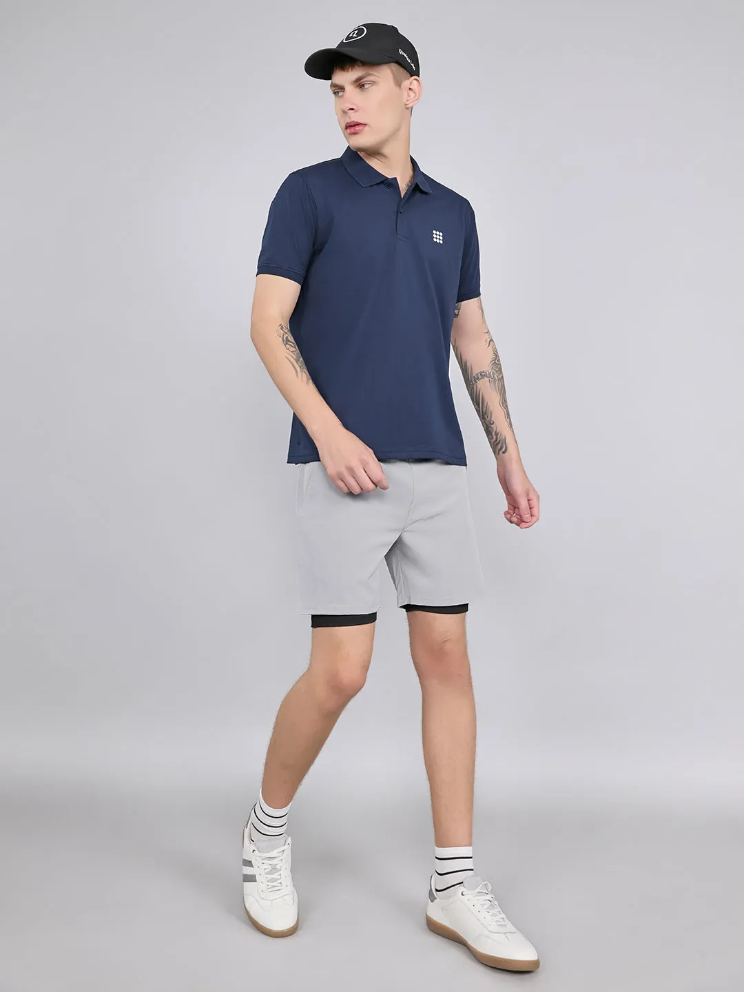 Rock.it Men Navy Blue Solid Collar Half Sleeve T-Shirt sold by Monte Carlo product image thumbnail 5