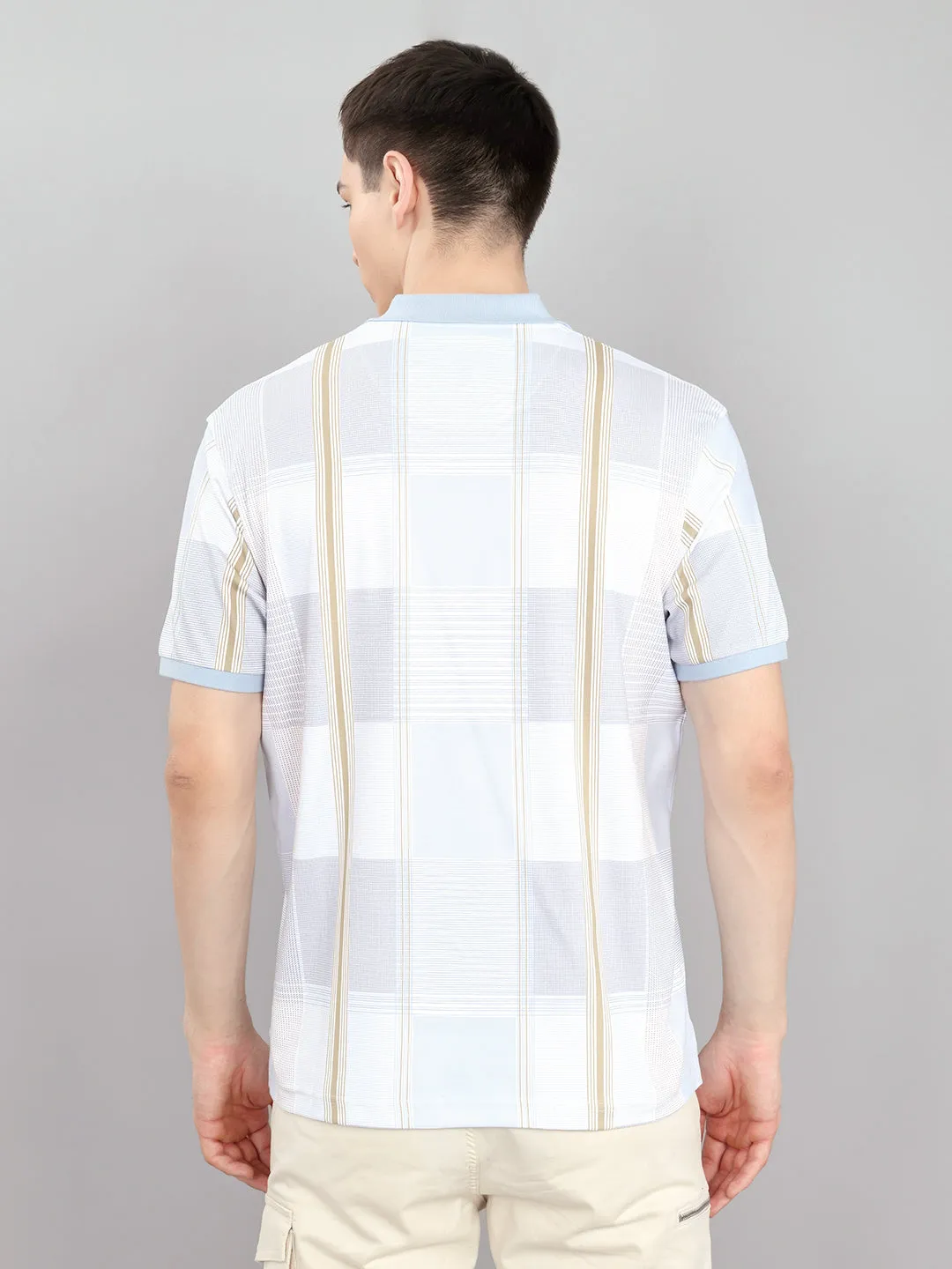 Men White Printed Collar Half Sleeve T-Shirt sold by Monte Carlo product image thumbnail 4