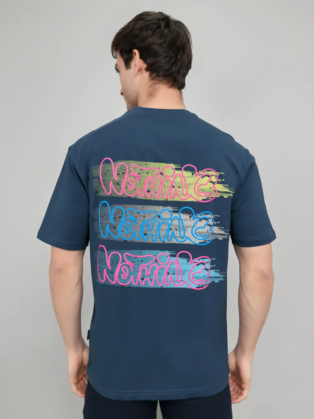 Rock.it Men Dark Blue Back Printed Round Neck Half Sleeve T-Shirt sold by Monte Carlo product image thumbnail 4