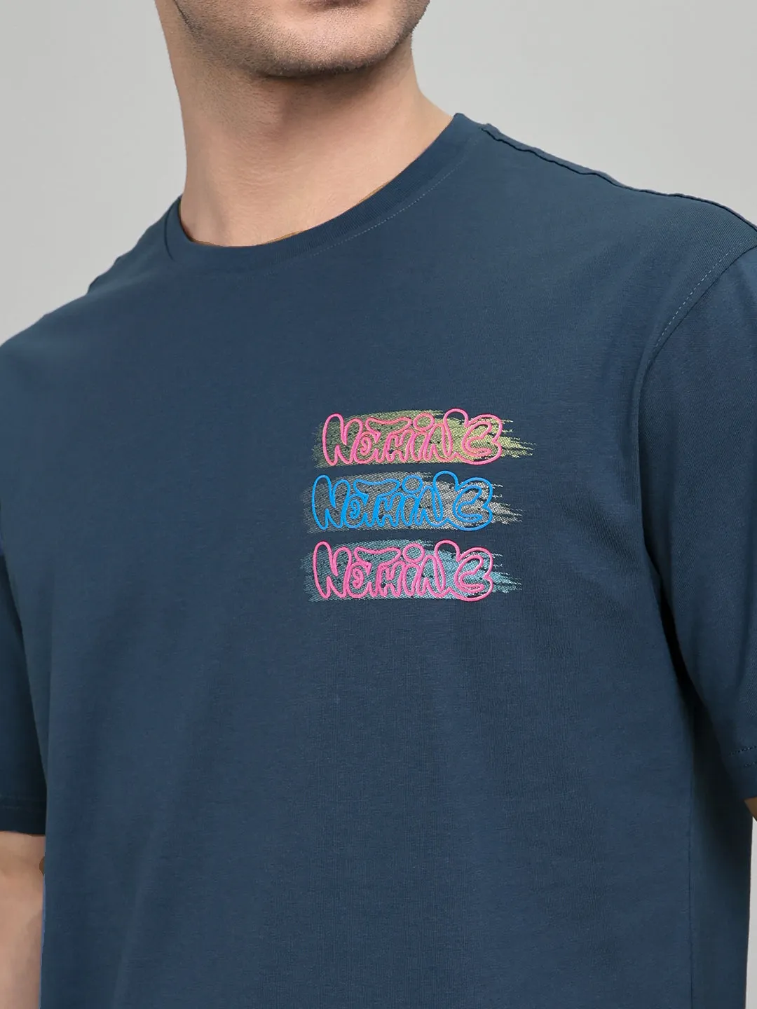 Rock.it Men Dark Blue Back Printed Round Neck Half Sleeve T-Shirt sold by Monte Carlo product image thumbnail 5