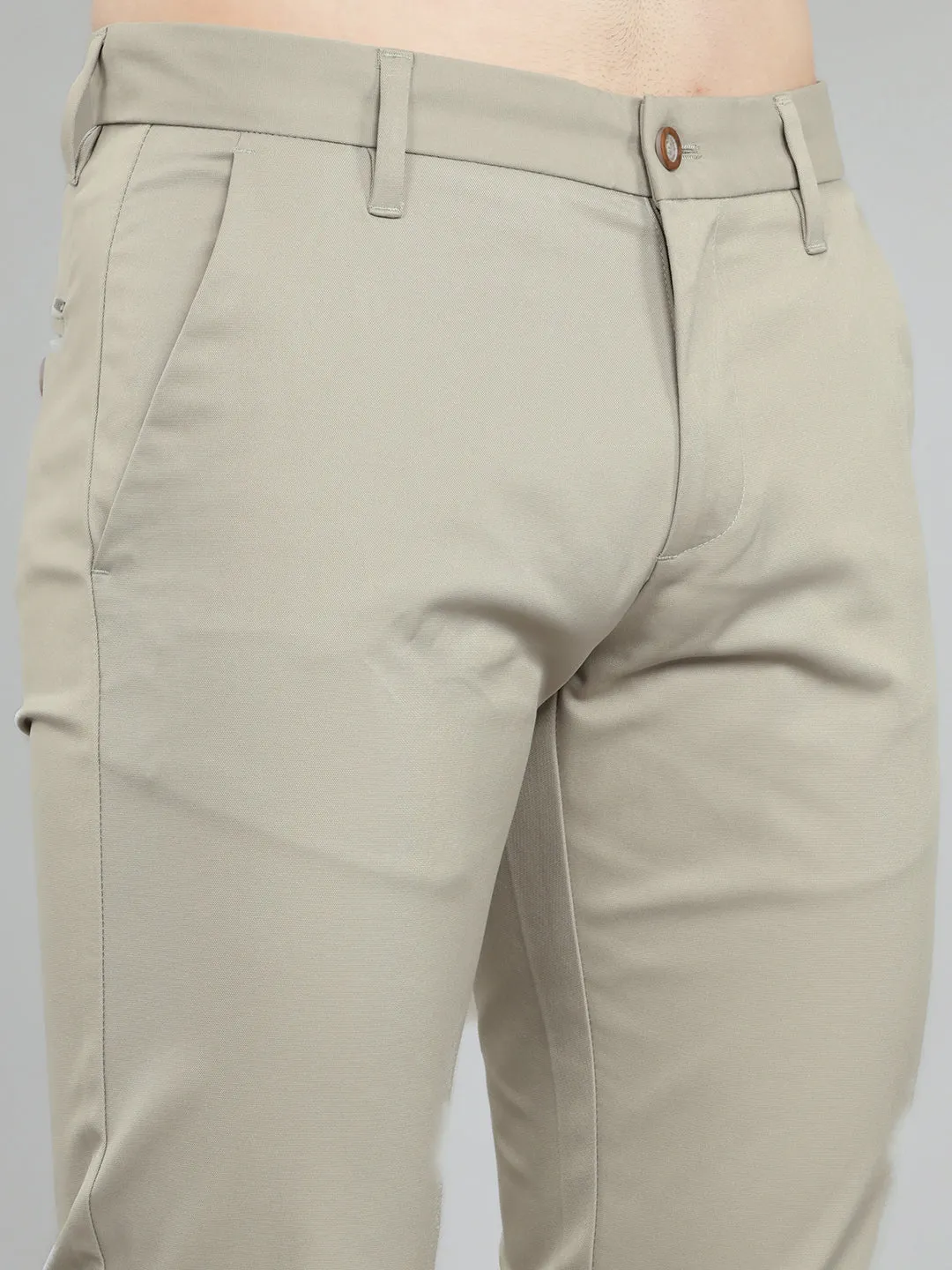 Men Grey Solid Slim Fit Trouser sold by Monte Carlo product image thumbnail 4
