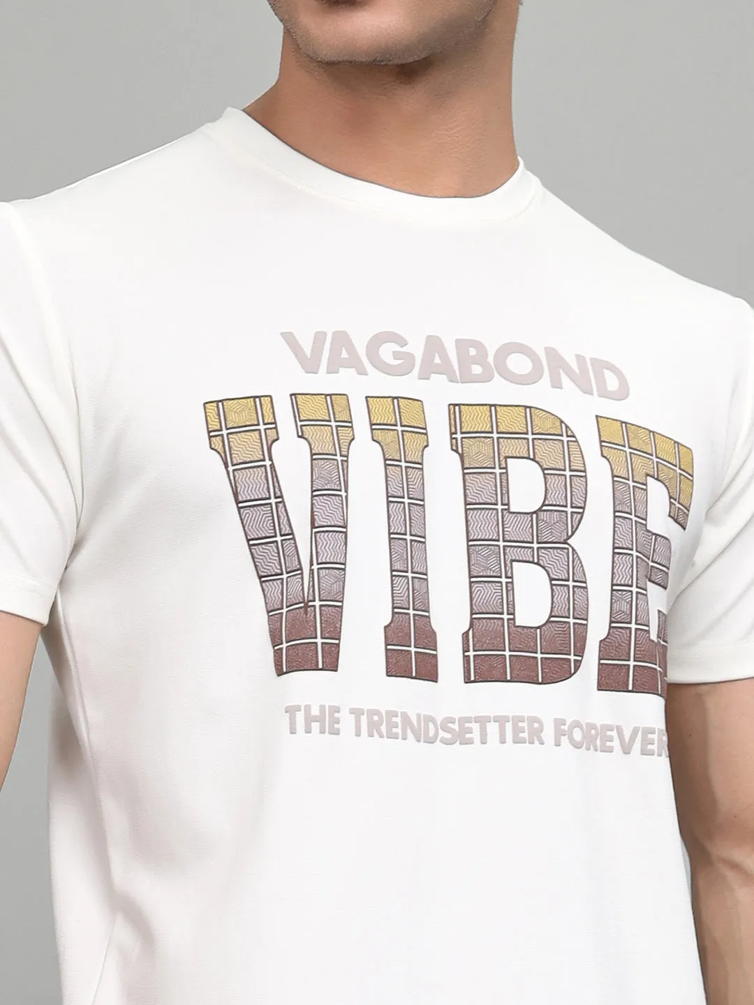 Men White Printed Round Neck Half Sleeve T-Shirt sold by Monte Carlo product image thumbnail 5