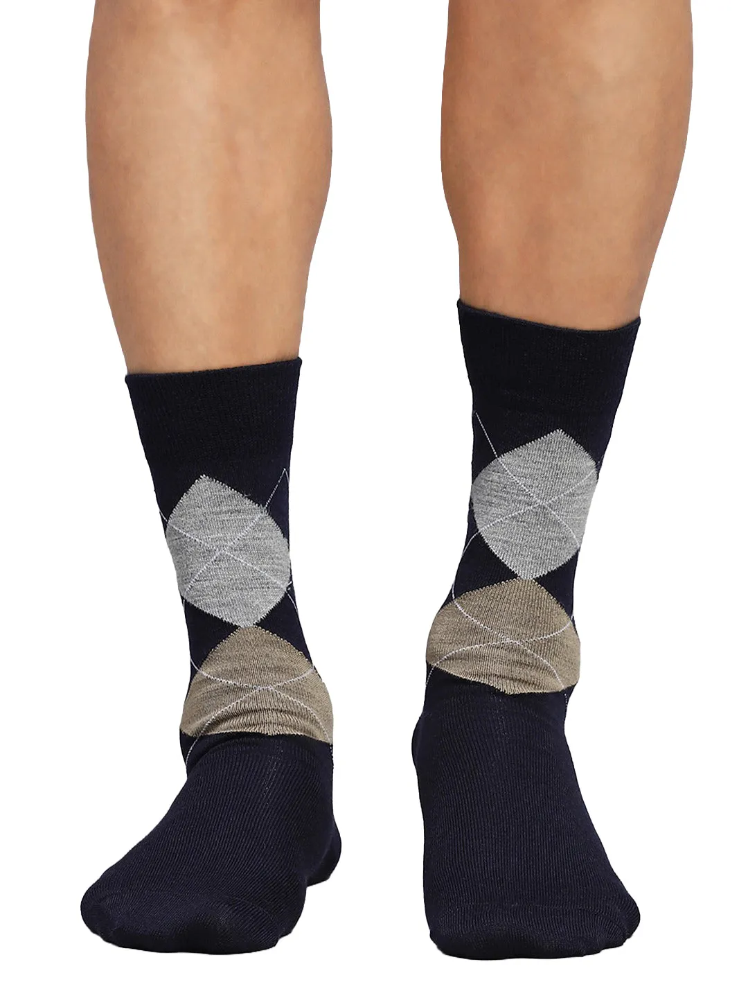 Men Cotton Blend Solid Calf Length Socks (1 Pair) sold by Monte Carlo