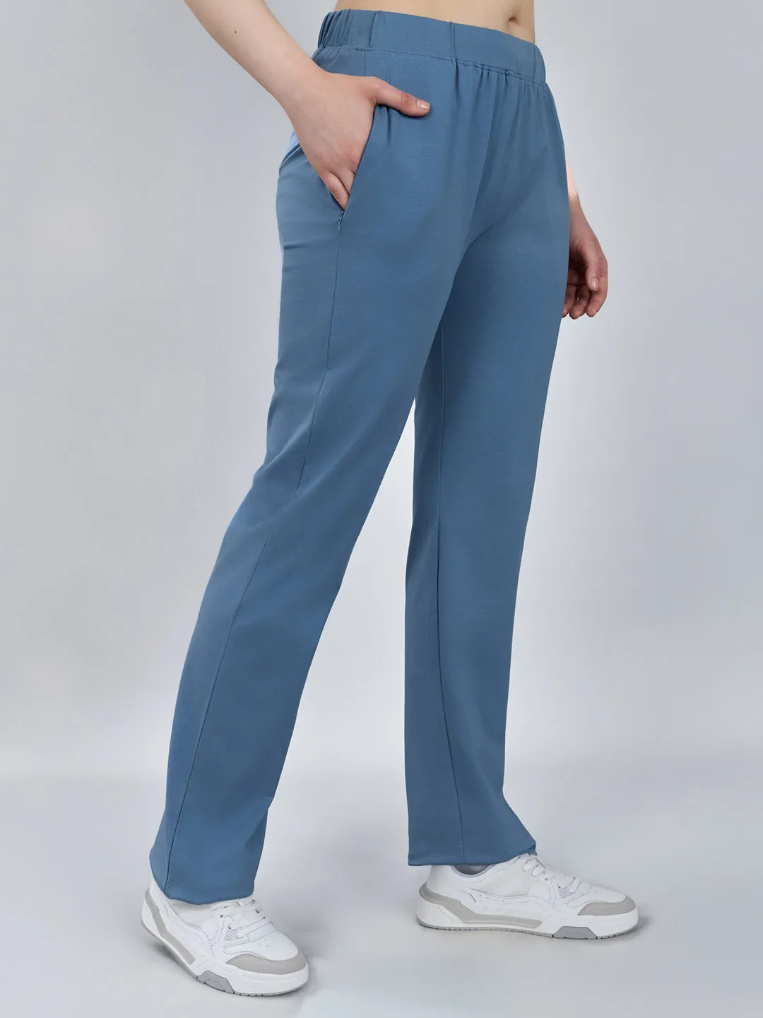 Women Blue Solid Regular Fit Lower sold by Monte Carlo product image thumbnail 3